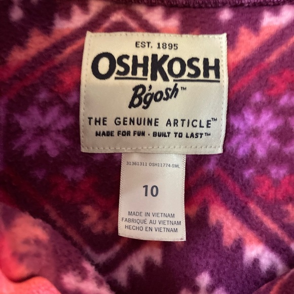 Girls Osh Kosh pink zip up sweater - Picture 2 of 4
